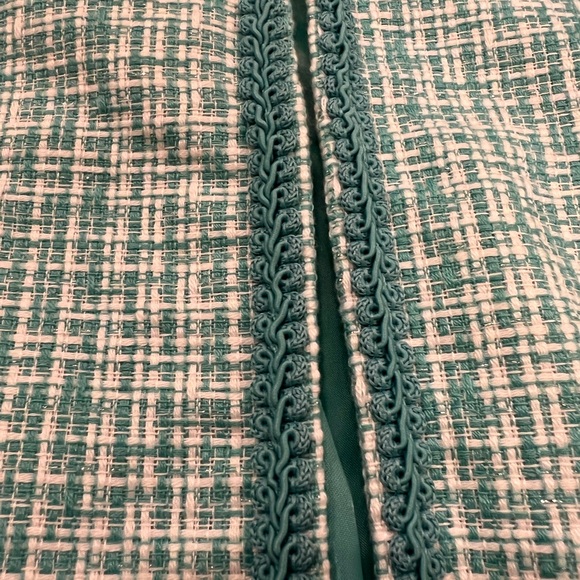 Elementz Turquoise & White Tweed Blazer Jacket - Picture 12 of 17